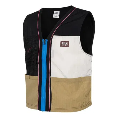 NIKE Nike Sports Casual Breathable All-match Stitching Stacked Mesh Vest 'Black White Brown'