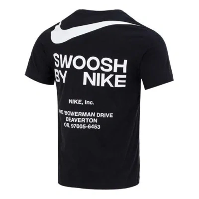 NIKE Nike Sportswear Big Swoosh Running Gym Cotton T-Shirt 'Black'
