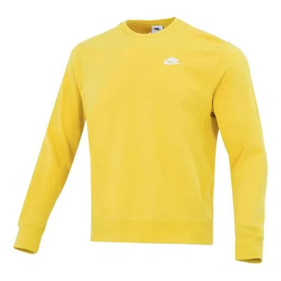 NIKE Nike Sportswear Club Casual Sports Round Neck Pullover Yellow