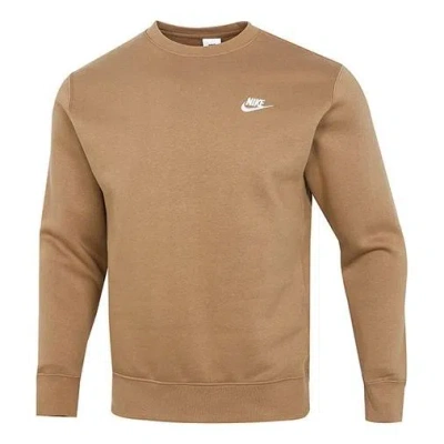 NIKE Nike Sportswear Club Fleece Casual Sports Round Neck Pullover Khaki