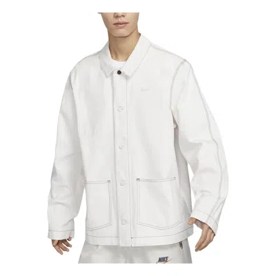 NIKE Nike Sportswear Lapel Work Jacket 'White Grey'