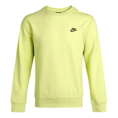 NIKE Nike Sportswear Logo Embroidered Sports Round Neck Pullover Green