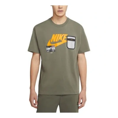 NIKE Nike Sportswear logo Printing Cozy Round Neck Short Sleeve Yellow