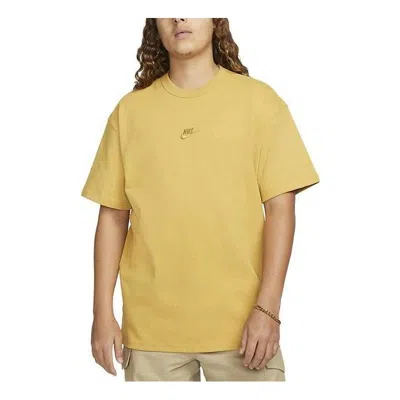 NIKE Nike Sportswear Premium Essentials Logo Round Neck Short Sleeve 'Yellow'