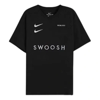 NIKE Nike Sportswear Swoosh Chest Sports Round Neck Short Sleeve Black