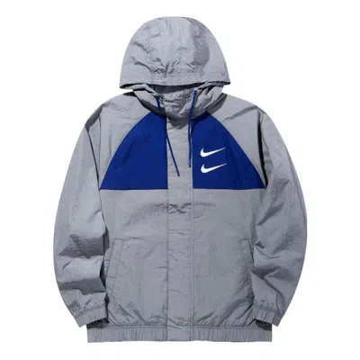 NIKE Nike Sportswear Swoosh Windproof Sports Woven Jacket Gray