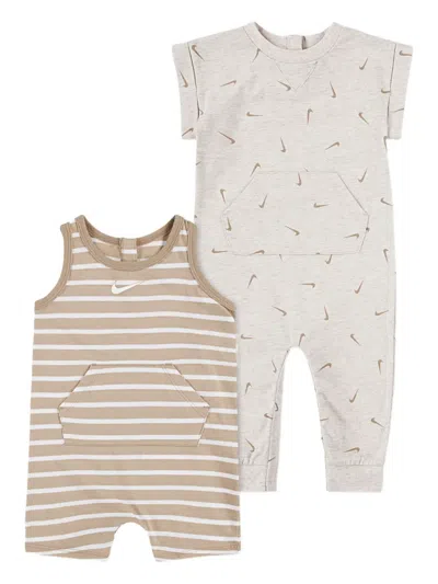 NIKE STRIPED-PRINT ROMPER SET