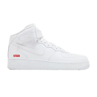 NIKE SUPREME X AIR FORCE 1 MID 'BOX LOGO - TRIPLE WHITE'