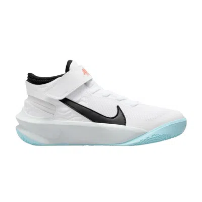 NIKE NIKE TEAM HUSTLE D10 FLYEASE GS 'WHITE BLACK BLUE' | KID'S SIZE 6.5