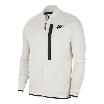 NIKE Nike Tech Fleece Long Sleeves Stand Collar Jacket White