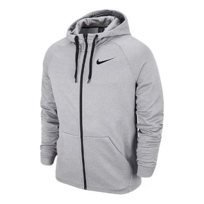 NIKE Nike Therma Zipper Cardigan Casual Sports Hooded Jacket Gray
