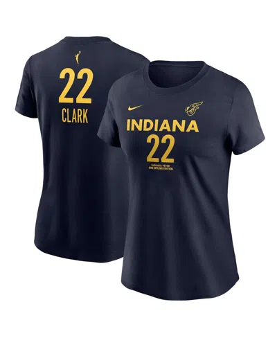NIKE UNISEX CAITLIN CLARK NAVY INDIANA FEVER 2024 WNBA DRAFT EXPLORER EDITION PLAYER NAME NUMBER T-SHIRT