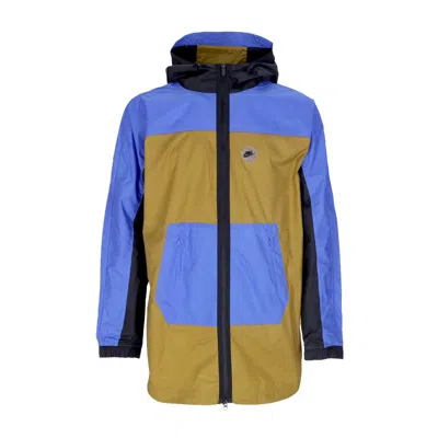 NIKE WINDBREAKER MEN SPORTSWEAR WOVEN UTILITY JACKET GOLDEN MOSS/MEDIUM BLUE/BLACK