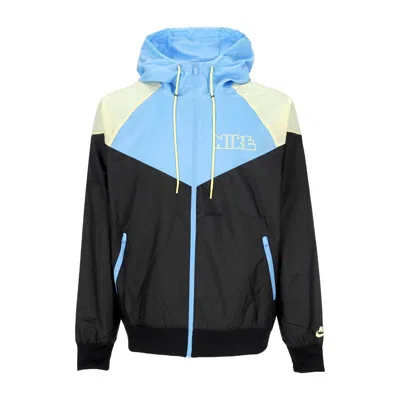 NIKE WINDBREAKER MEN'S WINDRUNNER WOVEN LINED JACKET BLACK/UNIVERSITY BLUE/LEMON CHIFFON