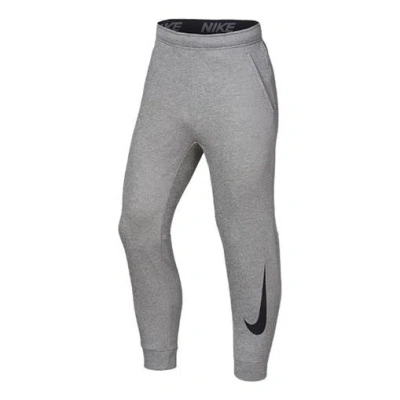 NIKE Nike Windproof Solid Color Casual Sports logo Fleece Lined Long Pants Gray