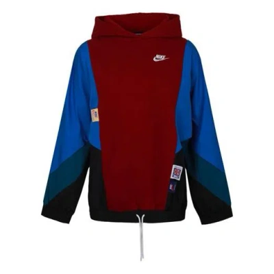 NIKE (WMNS) Nike As W Nsw Icn Clsh Po Hdy Mx Os Splicing Contrasting Colors Sports Hooded Fleece Lined Pu