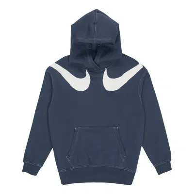 NIKE (WMNS) Nike As W Nsw Swsh Flc Gx Hoodie Casual Sports Knit Pullover Hoodie Navy Blue