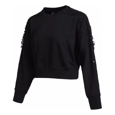 NIKE (WMNS) Nike Casual Sports Knit Training Round Neck Black Hoodie