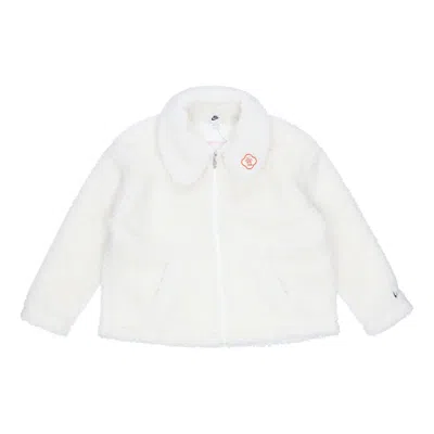 NIKE (WMNS) Nike CNY New Year's Edition Lamb's Wool Solid Color Lapel Jacket Sail White