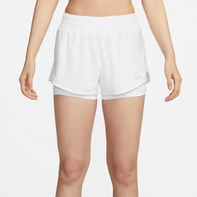 NIKE (WMNS) Nike Dri-FIT One Mid Rise 3"" 2-in-1 Shorts 'White'