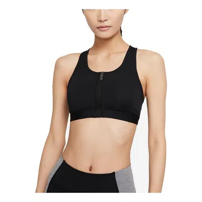 NIKE (WMNS) Nike Dri-FIT Swoosh Zip-Front Sports Bra 'Black'
