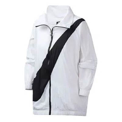 NIKE (WMNS) Nike Large swoosh Zipper Windbreaker White