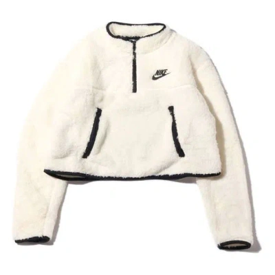 NIKE (WMNS) Nike Sportswear AS Nike Sportswear FLC QZ Crop Plush Jacket White