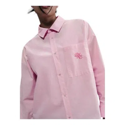 NIKE (WMNS) Nike Sportswear Chill Poplin Woven Loose Long-Sleeve Button-Down Top 'Pink Foam'