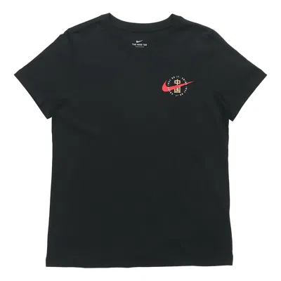 NIKE (WMNS) Nike Sportswear China Printing Short Sleeve 'Black'