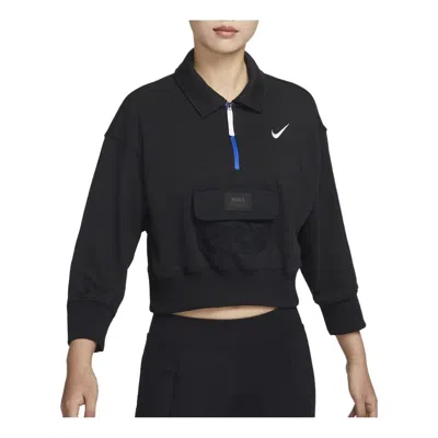 NIKE (WMNS) Nike Sportswear City Utility French Terry Polo Jacket 'Black'