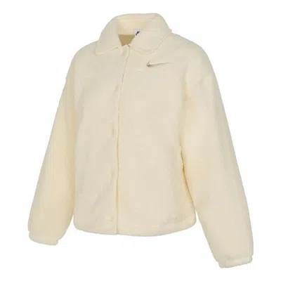 NIKE (WMNS) Nike Sportswear Collared High-Pile Jacket 'Coconut Milk'