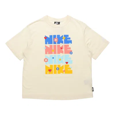 NIKE (WMNS) Nike Sportswear Essential Printing Round-neck 'Beige'