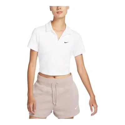 NIKE (WMNS) Nike Sportswear Essential Short-Sleeve Polo T-Shirt 'White'