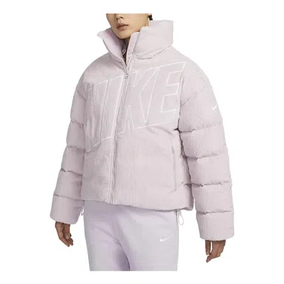 NIKE (WMNS) Nike Sportswear Essential Therma-FIT Oversized Corduroy Puffer 'Purple Grey'