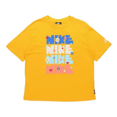 NIKE (WMNS) Nike Sportswear Essntl Ss Top Letter Print Leisure Sports Short Sleeve Yellow