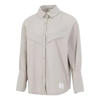 NIKE (WMNS) Nike Sportswear Icn Clsh Wvn Ls Top Long Sleeved Shirt Grey Gray