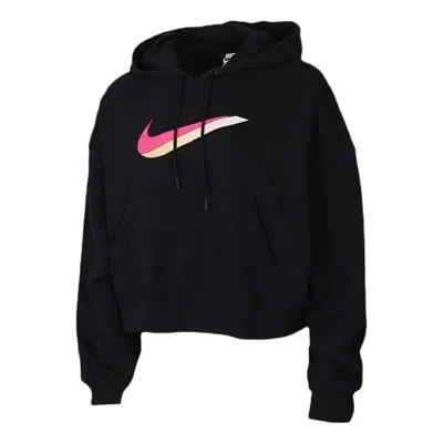 NIKE (WMNS) Nike Sportswear Icon Clash Fleece Hoodie 'Black Pink'
