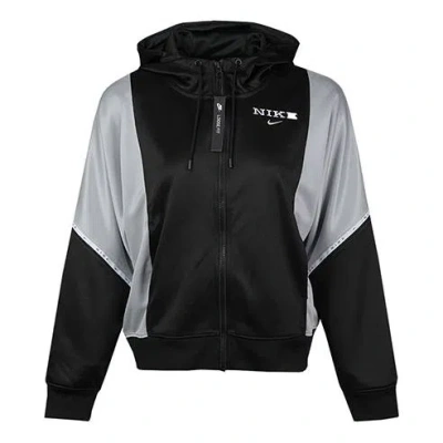 NIKE (WMNS) Nike Sportswear Logo Printing Hooded Jacket Black/White Black-white