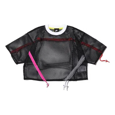 NIKE (WMNS) Nike Sportswear Mesh Drawstring Sports Short Sleeve 'Black'