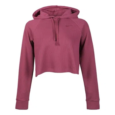 NIKE (WMNS) Nike Sportswear Ribbed Hoodie 'Purple Red'