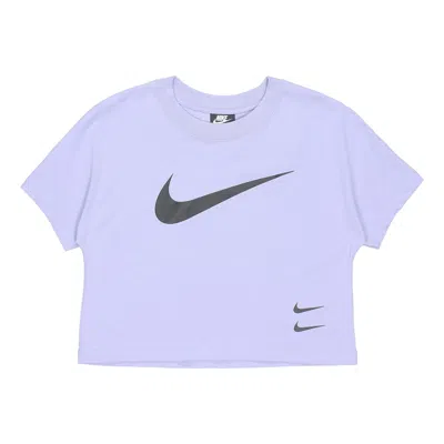 NIKE (WMNS) Nike SPORTSWEAR SWOOSH Logo Short Sleeve 'Purple'