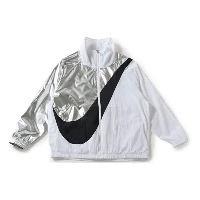 NIKE (WMNS) Nike Swoosh Jacket Woven Cb Gel Large Multicolor Splicing White