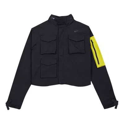 NIKE (WMNS) Nike x Off-White Running Jacket 'Black Yellow'