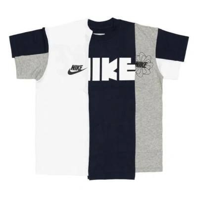 NIKE (WMNS) Nike x sacai NRG Splicing logo Colorblock T-Shirt 'Navy'