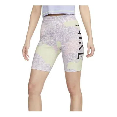 NIKE (WMNS) Nike x Serena Williams Design Crew High-waisted Printed Biker Shorts (Asia Sizing) 'Purple Ye