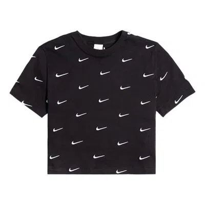 NIKE (WMNS) NikeLab Swoosh Small Embroidered Logo Short Sleeve 'Black'