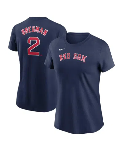 NIKE WOMEN'S ALEX BREGMAN NAVY BOSTON RED SOX FUSE NAME NUMBER T-SHIRT
