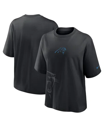 NIKE WOMEN'S BLACK CAROLINA PANTHERS BOXY T-SHIRT