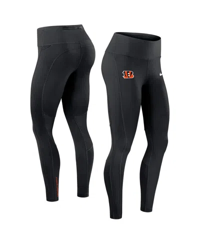 NIKE WOMEN'S BLACK CINCINNATI BENGALS PRIMETIME EPIC FAST DRI-FIT LEGGINGS