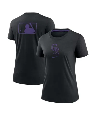 NIKE WOMEN'S BLACK COLORADO ROCKIES AUTHENTIC COLLECTION EARLY WORK TRI-BLEND T-SHIRT